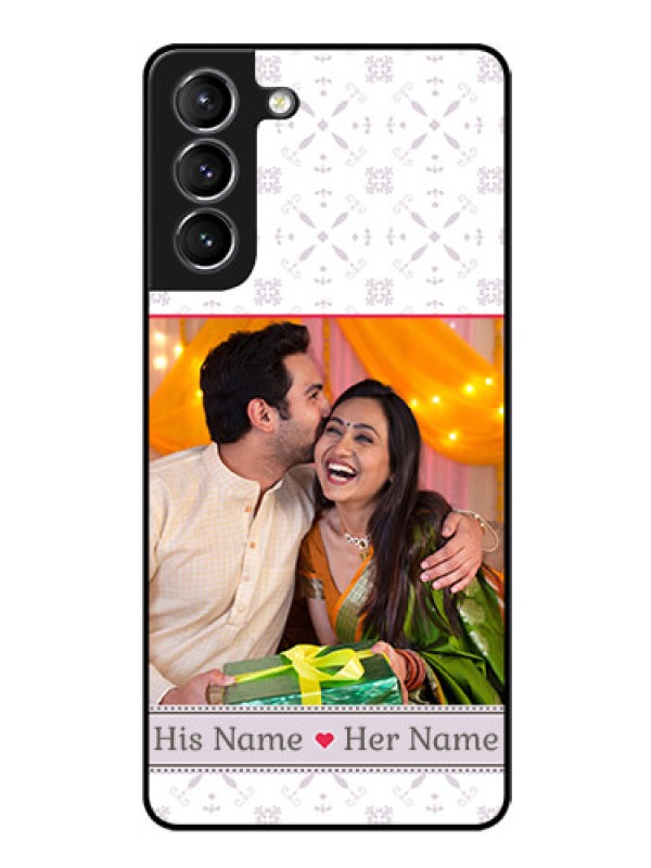 Custom Galaxy s21 Plus Custom Glass Mobile Case  - with Photo and Ethnic Design