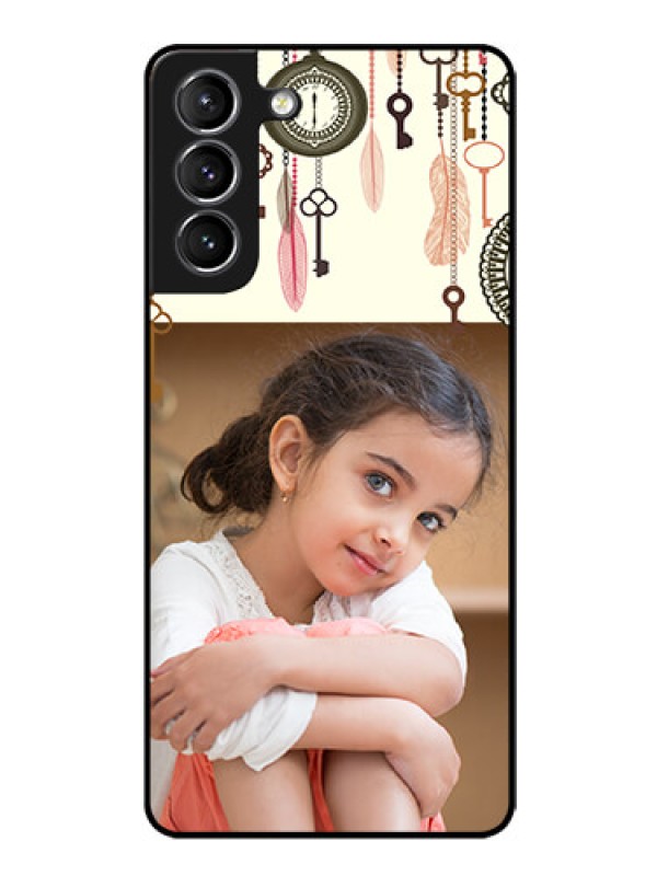 Custom Galaxy s21 Plus Custom Glass Mobile Case  - Boho Style Design