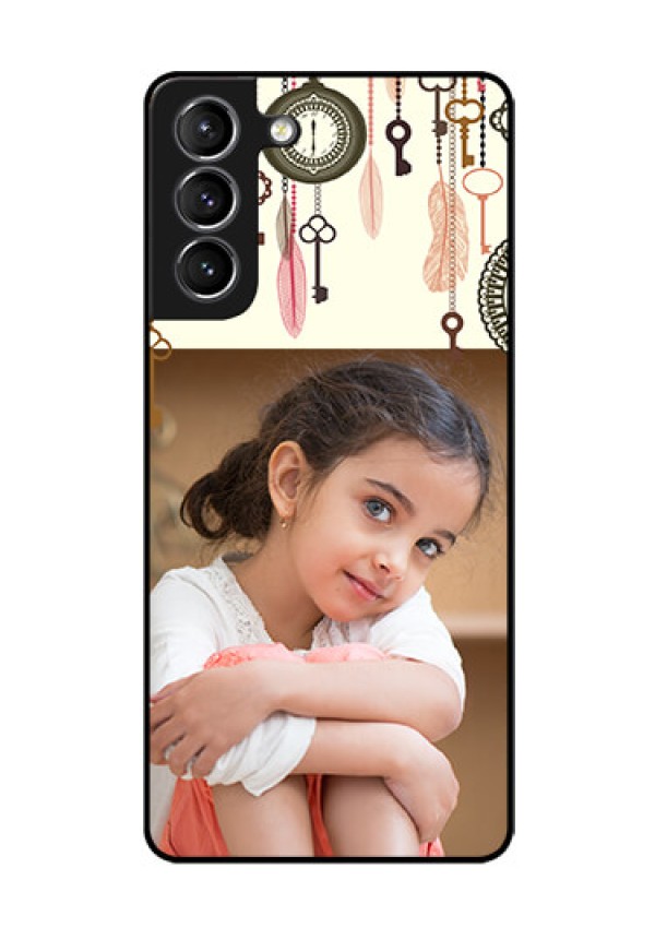 Galaxy s21 Plus Custom Glass Mobile Case  - Boho Style Design