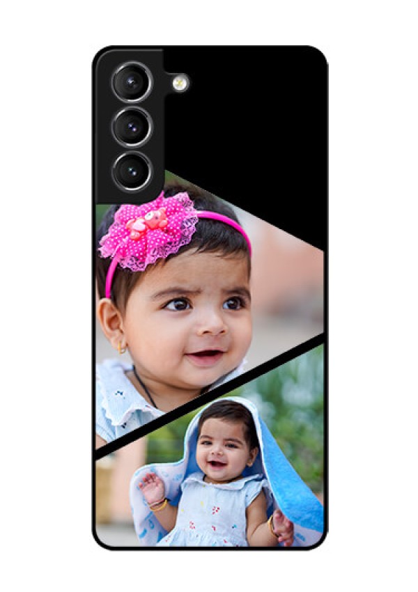 Galaxy s21 Plus Custom Glass Phone Case  - Semi Cut Design