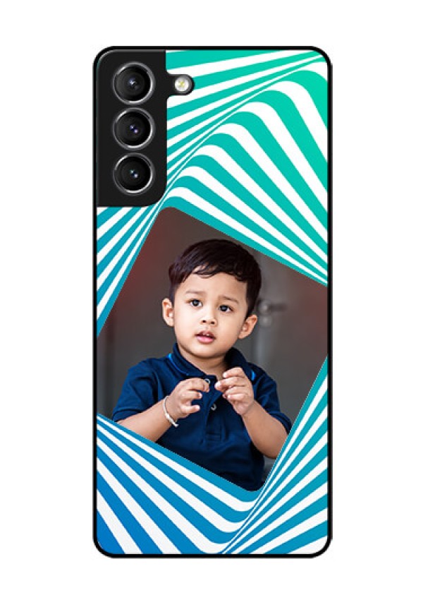 Galaxy s21 Plus Personalized Glass Phone Case  - Abstract Spiral Design