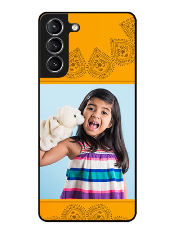 Custom Galaxy s21 Plus Personalized Glass Phone Case  - Photo Wedding Design 