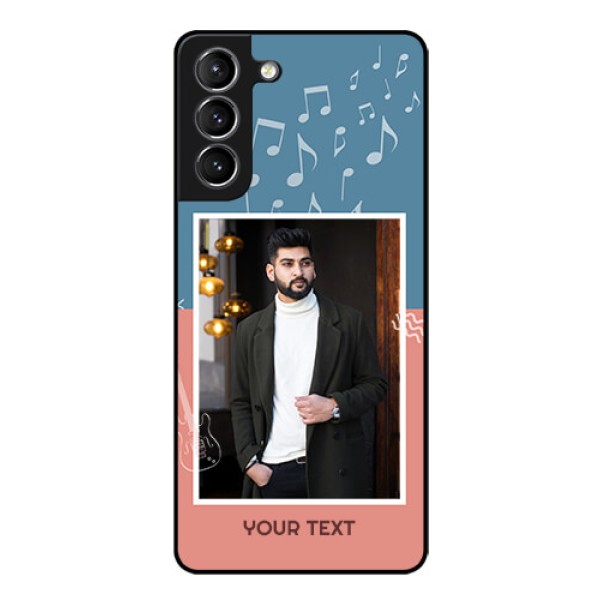 Galaxy s21 Plus Photo Printing on Glass Case - with Color Musical Note Design Galaxy s21 Plus Photo Printing on Glass Case - with Color Musical Note Design