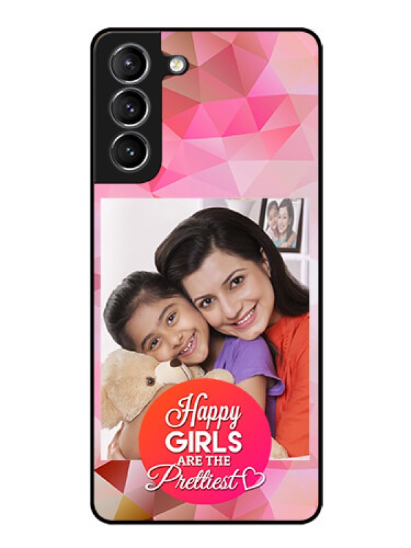 Custom Galaxy s21 Plus Photo Printing on Glass Case  - Abstract Triangle Design