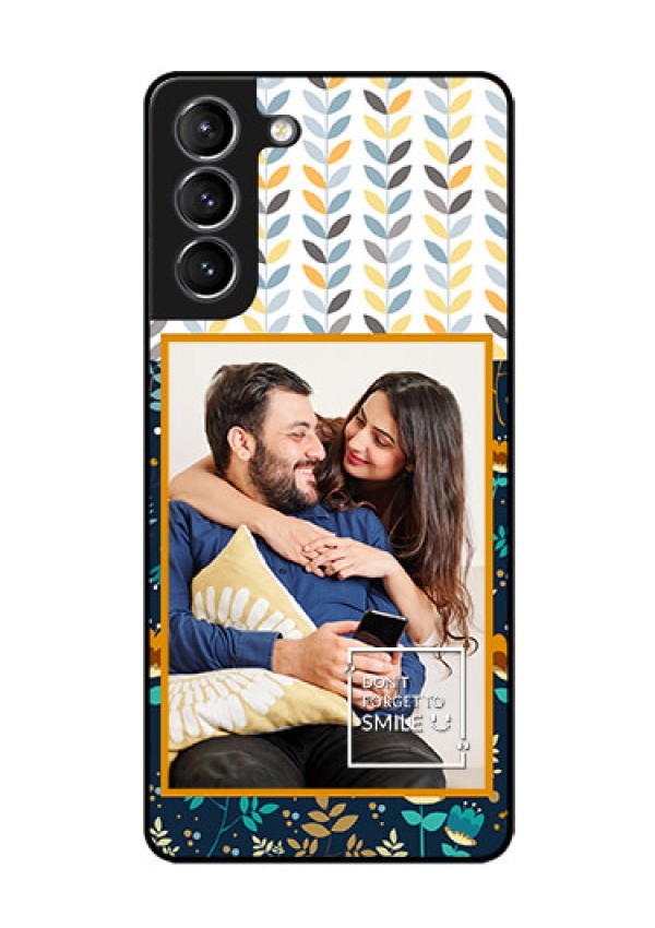 Galaxy s21 Plus Custom Glass Mobile Case  - Pattern Design