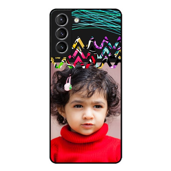 Galaxy s21 Plus Personalized Glass Phone Case  - Neon Abstract Design