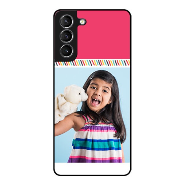 Galaxy s21 Plus Personalized Glass Phone Case  - Line art design