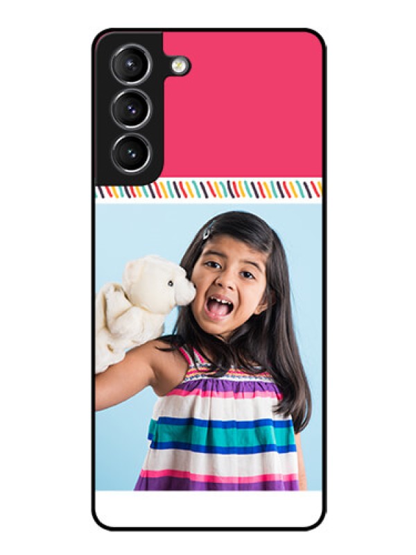 Custom Galaxy s21 Plus Personalized Glass Phone Case  - Line art design