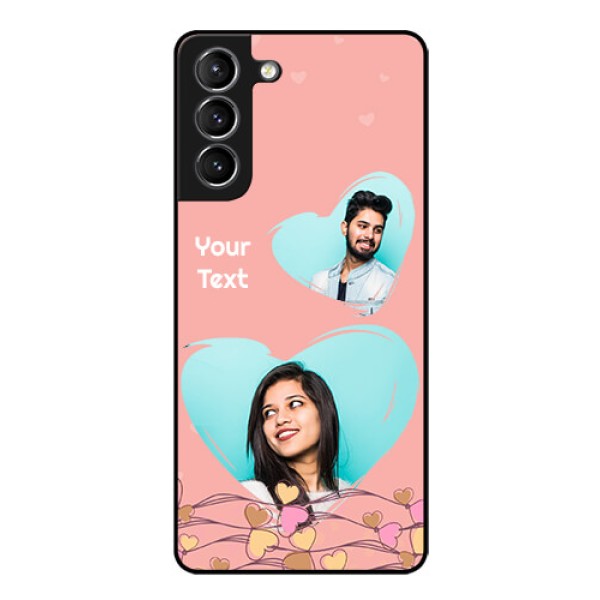 Galaxy s21 Plus Custom Glass Mobile Case  - Love Doodle Design