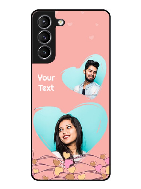 Custom Galaxy s21 Plus Custom Glass Mobile Case  - Love Doodle Design