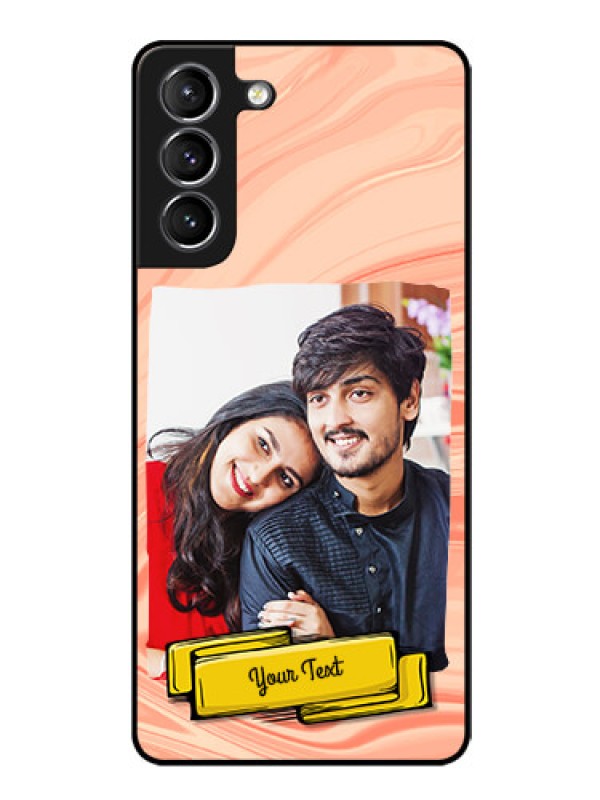 Custom Galaxy s21 Plus Personalized Glass Phone Case  - Marble Texture Design