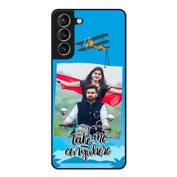 Galaxy s21 Plus Custom Glass Mobile Case  - Traveller Design 