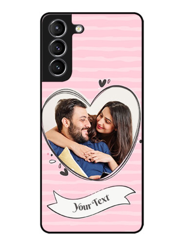 Custom Galaxy s21 Plus Custom Glass Phone Case  - Vintage Heart Design