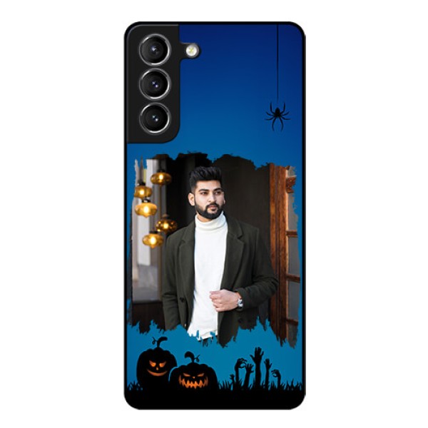 Galaxy s21 Plus Photo Printing on Glass Case  - with pro Halloween design 