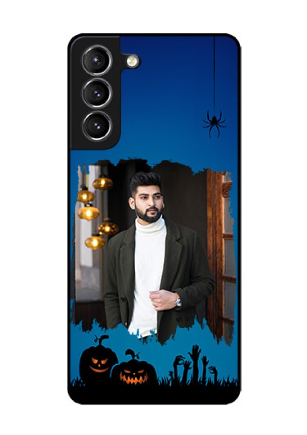 Galaxy s21 Plus Photo Printing on Glass Case  - with pro Halloween design 