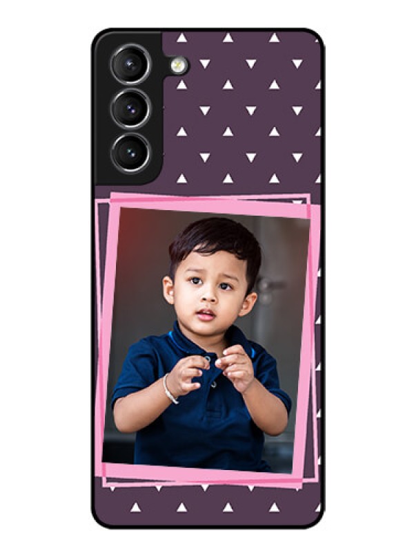 Custom Galaxy s21 Plus Custom Glass Mobile Case  - Triangle Pattern Dotted Design