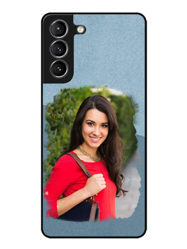 Custom Galaxy s21 Plus Custom Glass Mobile Case  - Grunge Line Art Design