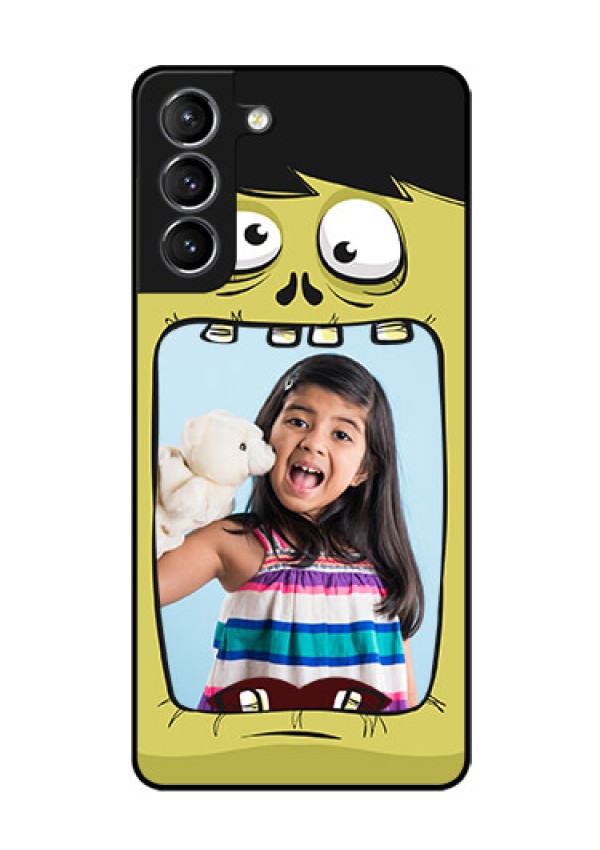 Galaxy s21 Plus Personalized Glass Phone Case  - Cartoon monster back case Design