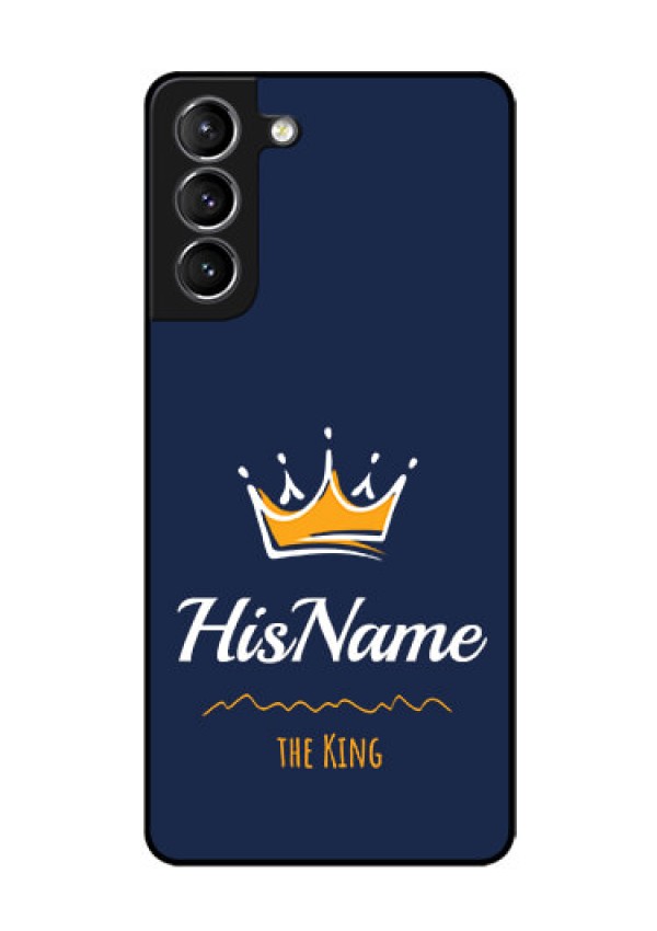 Galaxy s21 Plus Glass Phone Case King with Name