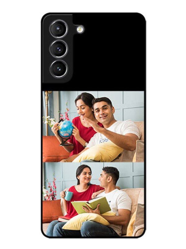 Custom Galaxy s21 Plus 2 Images on Glass Phone Cover