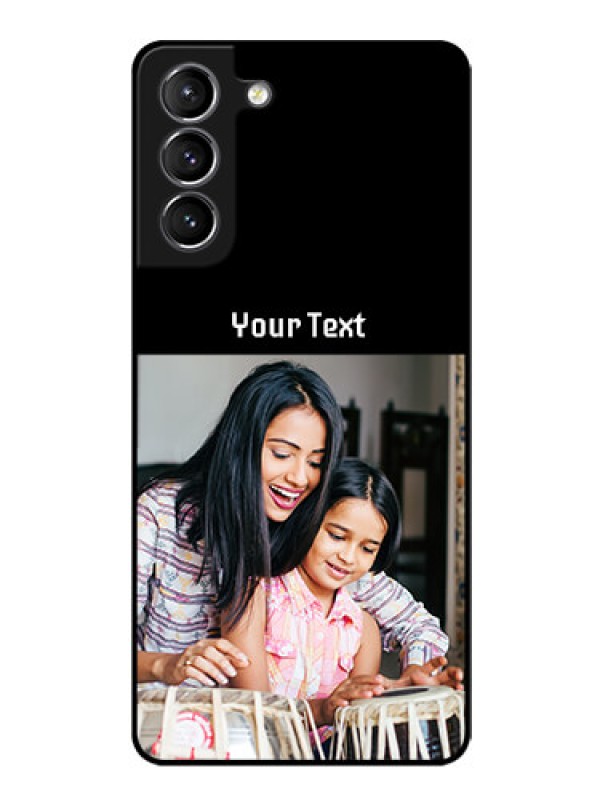 Custom Galaxy s21 Plus Photo with Name on Glass Phone Case