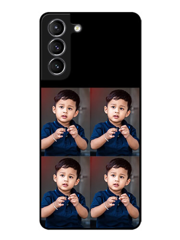 Custom Galaxy s21 Plus 4 Image Holder on Glass Mobile Cover