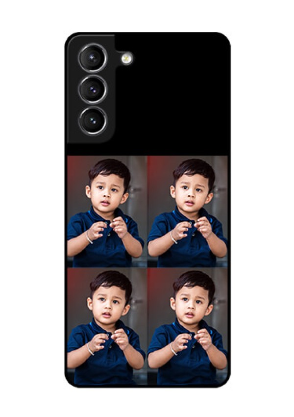 Galaxy s21 Plus 4 Image Holder on Glass Mobile Cover