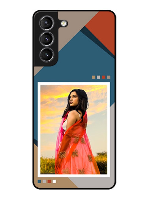 Custom Galaxy S21 Plus Personalized Glass Phone Case - Retro color pallet Design