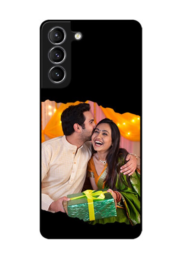 Galaxy S21 Plus Custom Glass Phone Case - Tear-off Design