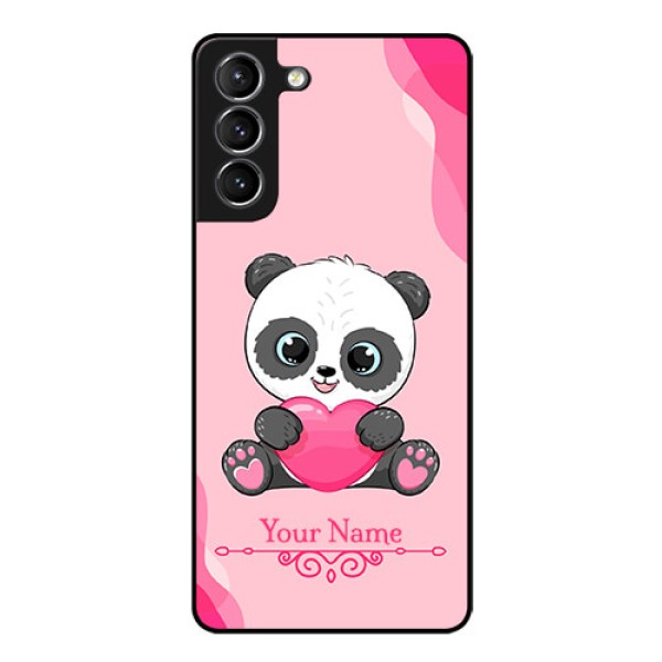 Galaxy S21 Plus Custom Glass Mobile Case - Cute Panda Design