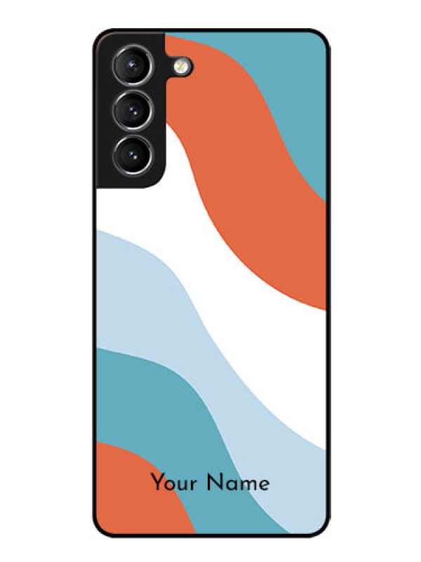 Custom Galaxy S21 Plus Custom Glass Mobile Case - coloured Waves Design