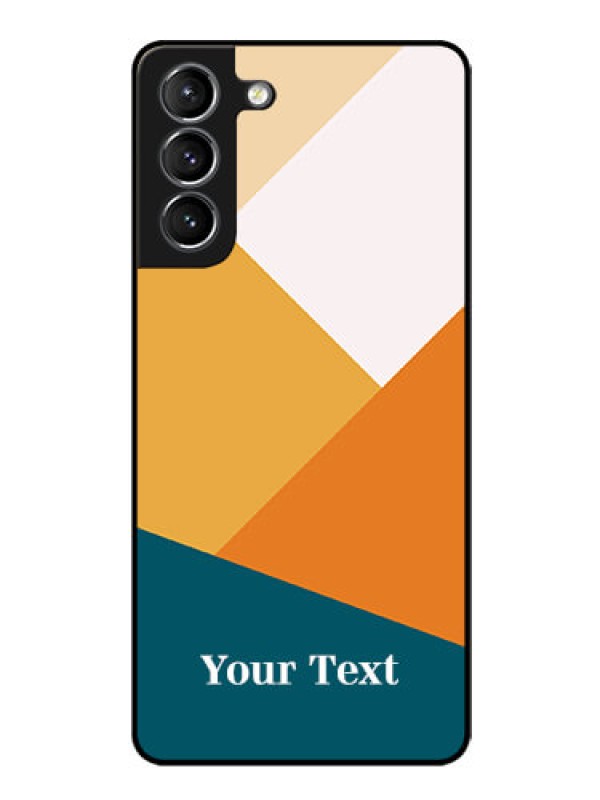 Custom Galaxy S21 Plus Personalized Glass Phone Case - Stacked Multi-colour Design