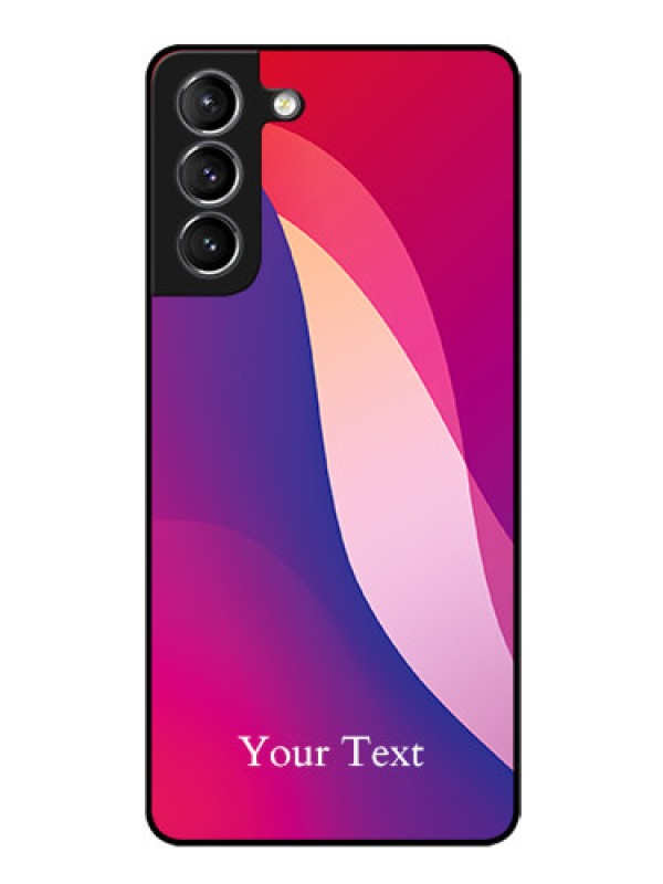 Custom Galaxy S21 Plus Personalized Glass Phone Case - Digital abstract Overlap Design