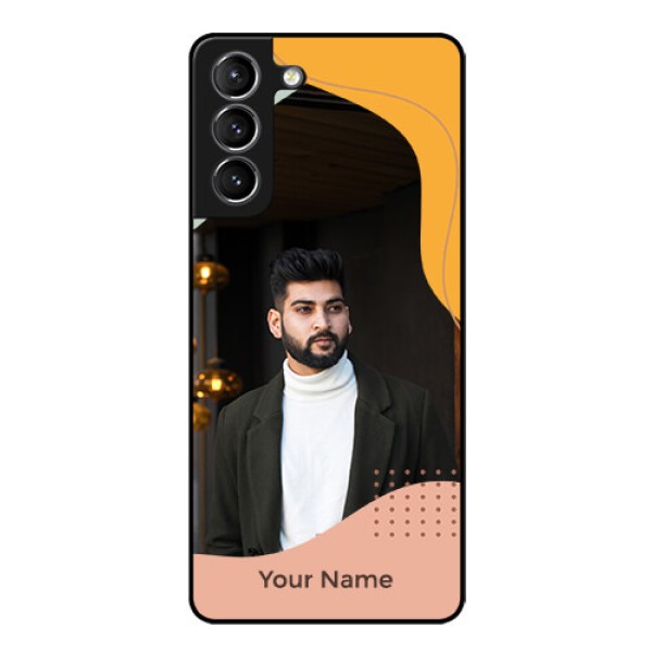 Galaxy S21 Plus Personalized Glass Phone Case - Tri-coloured overlay design Galaxy S21 Plus Personalized Glass Phone Case - Tri-coloured overlay design