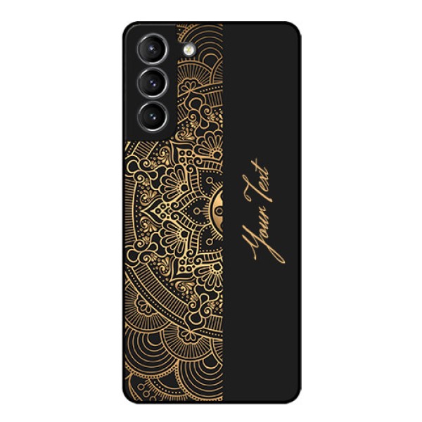 Galaxy S21 Plus Photo Printing on Glass Case - Mandala art with custom text Design Galaxy S21 Plus Photo Printing on Glass Case - Mandala art with custom text Design