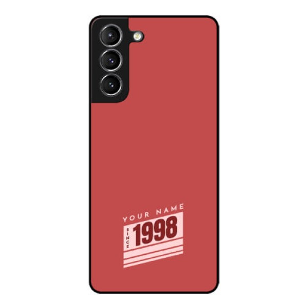 Galaxy S21 Plus Custom Glass Phone Case - Red custom year of birth Design Galaxy S21 Plus Custom Glass Phone Case - Red custom year of birth Design