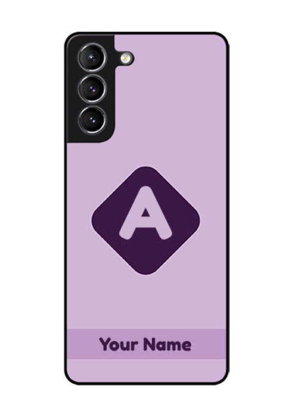 Galaxy S21 Plus Custom Glass Mobile Case - Custom Letter in curved badge Design