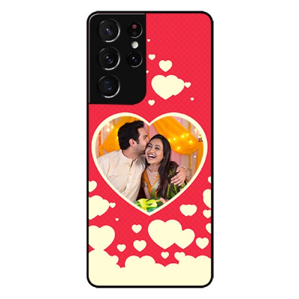 Galaxy S21 Ultra Custom Glass Mobile Case  - Love Symbols Phone Cover Design