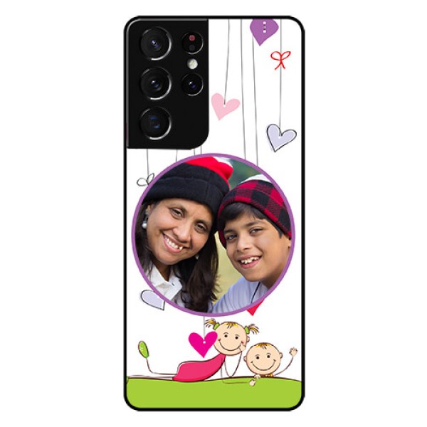 Galaxy S21 Ultra Photo Printing on Glass Case  - Cute Kids Phone Case Design