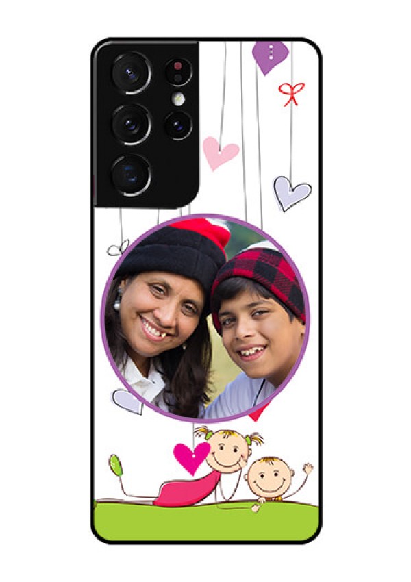 Galaxy S21 Ultra Photo Printing on Glass Case  - Cute Kids Phone Case Design