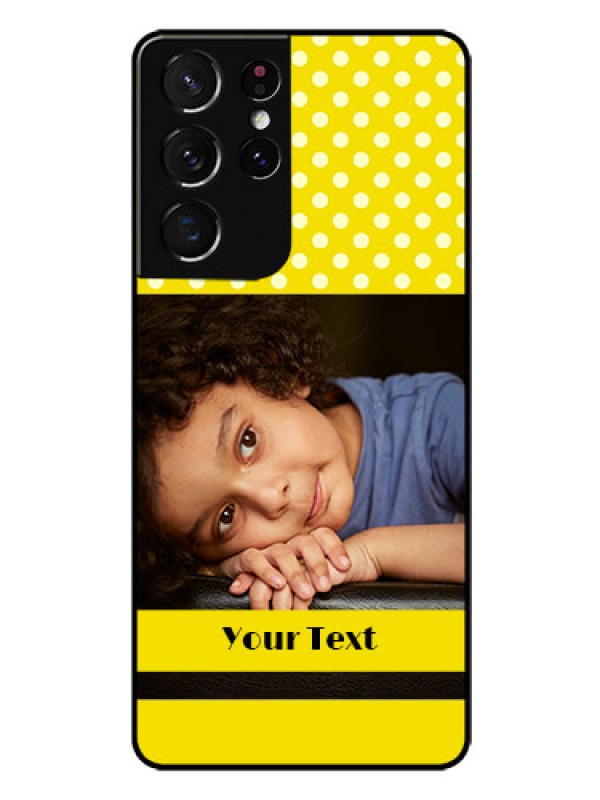 Custom Galaxy S21 Ultra Custom Glass Phone Case  - Bright Yellow Case Design