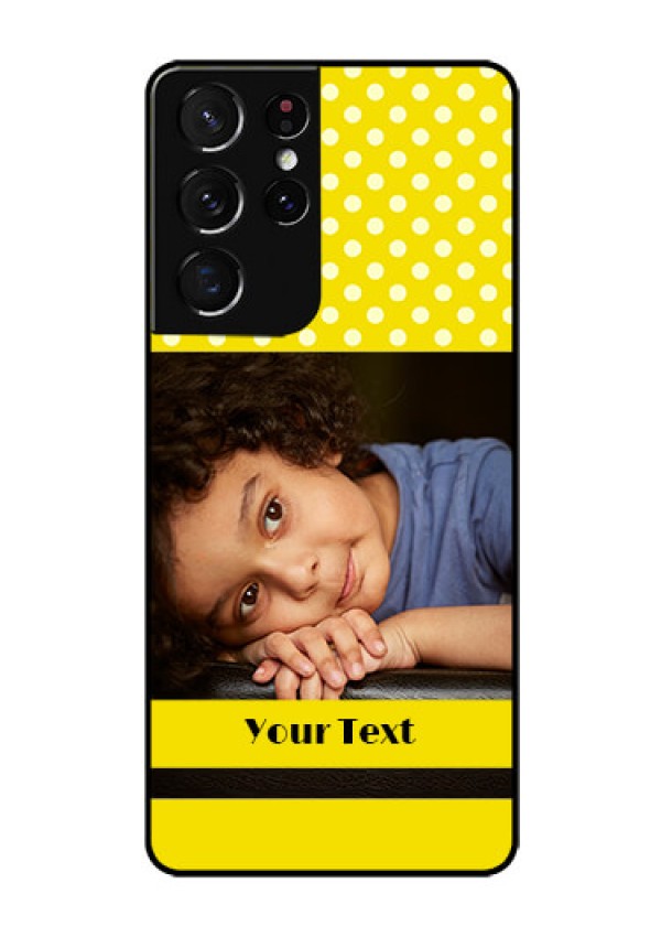 Galaxy S21 Ultra Custom Glass Phone Case  - Bright Yellow Case Design