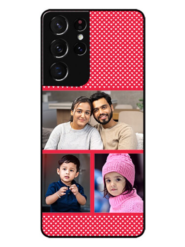 Custom Galaxy S21 Ultra Personalized Glass Phone Case  - Bulk Pic Upload Design