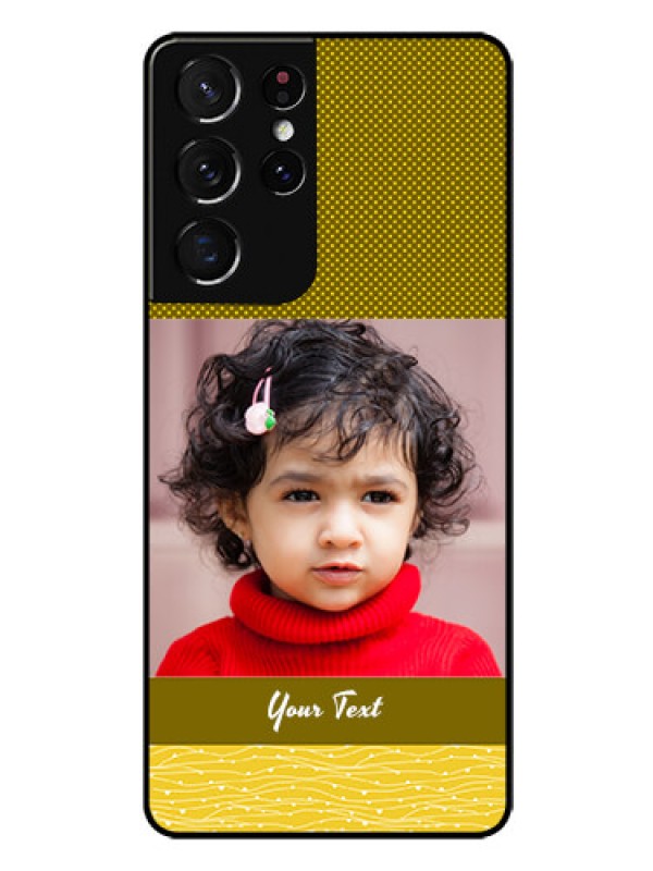 Custom Galaxy S21 Ultra Custom Glass Phone Case  - Simple Green Color Design