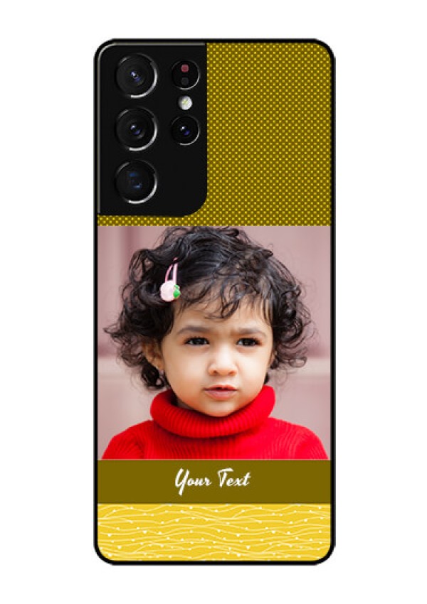 Galaxy S21 Ultra Custom Glass Phone Case  - Simple Green Color Design