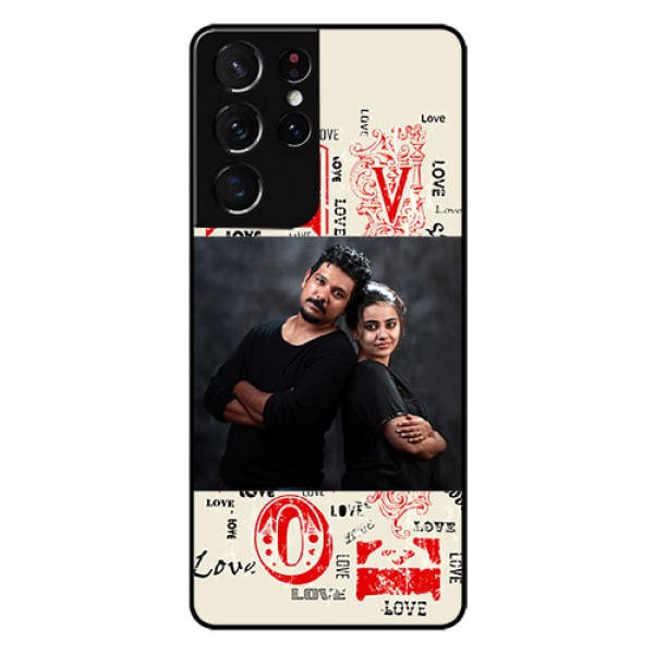 Galaxy S21 Ultra Photo Printing on Glass Case - Trendy Love Design Case Galaxy S21 Ultra Photo Printing on Glass Case - Trendy Love Design Case