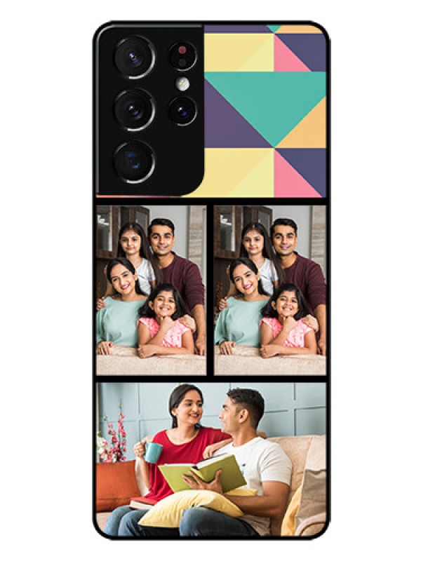 Custom Galaxy S21 Ultra Custom Glass Phone Case  - Bulk Pic Upload Design