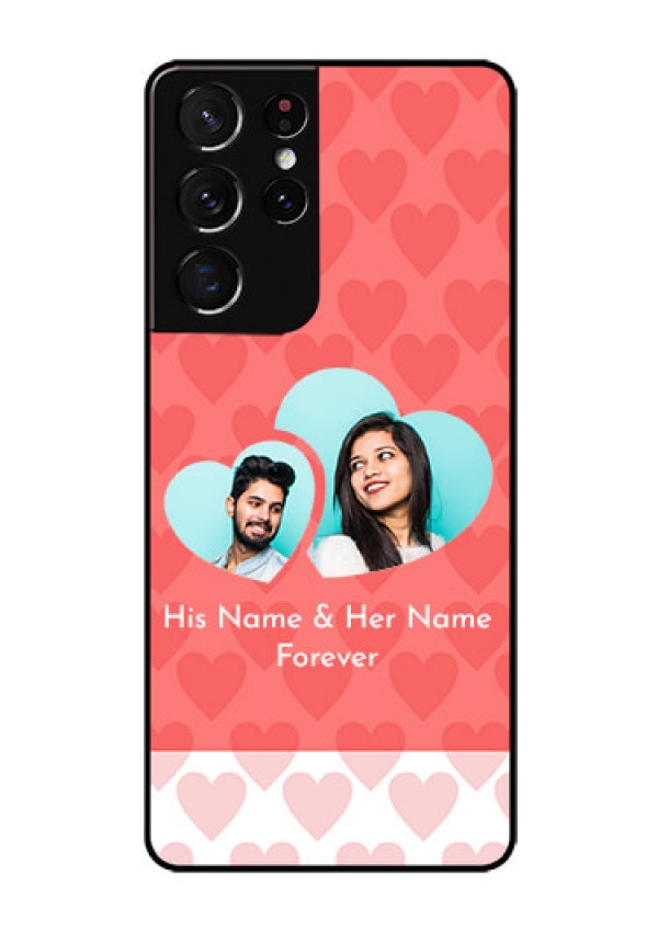 Galaxy S21 Ultra Personalized Glass Phone Case  - Couple Pic Upload Design