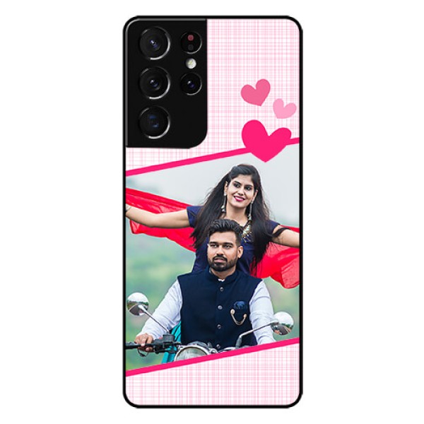 Galaxy S21 Ultra Custom Glass Phone Case - Love Shape Heart Design Galaxy S21 Ultra Custom Glass Phone Case - Love Shape Heart Design