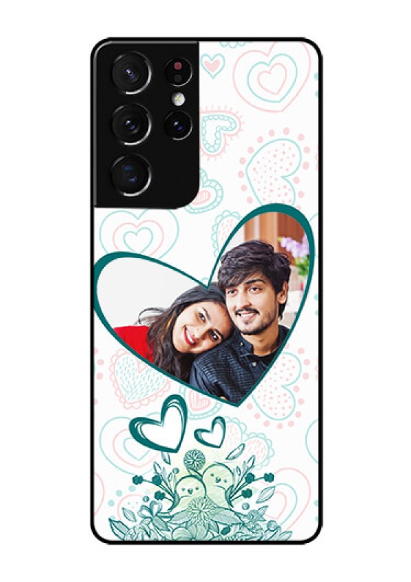 Galaxy S21 Ultra Photo Printing on Glass Case  - Premium Couple Design
